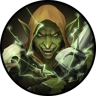 An arcanotech wielding goblin